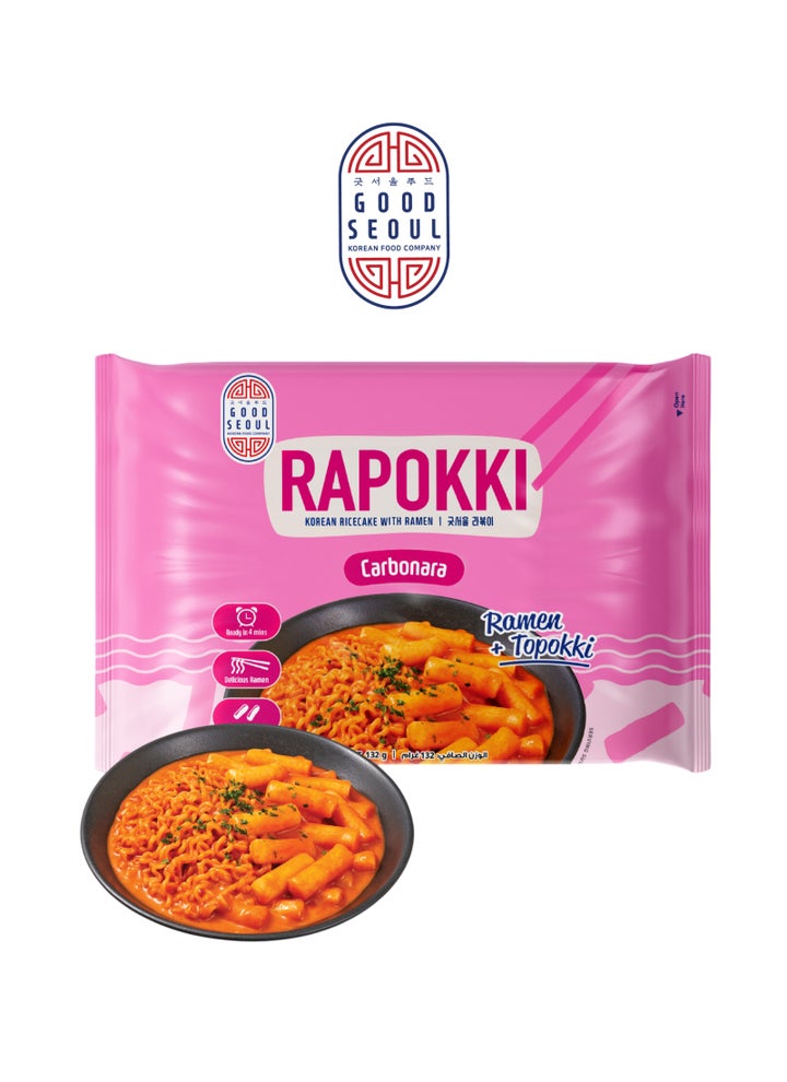 Carbonara Rapokki Korean Rice Cake With Ramen