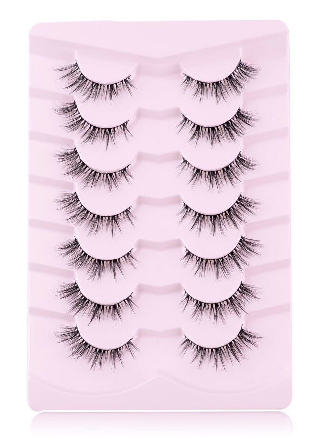 Onlyall Cat Eye Lashes Natural Lashes False Eyelashes Fox Eye Lashes False Lashes 7 Pairs D5 - Image 5