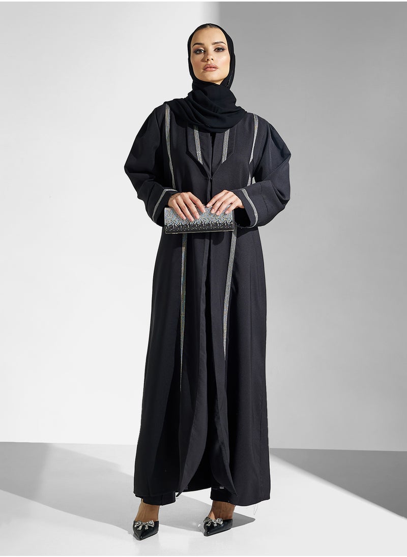hayas closet Collared Abaya with Flared Sleeve  - Image 5