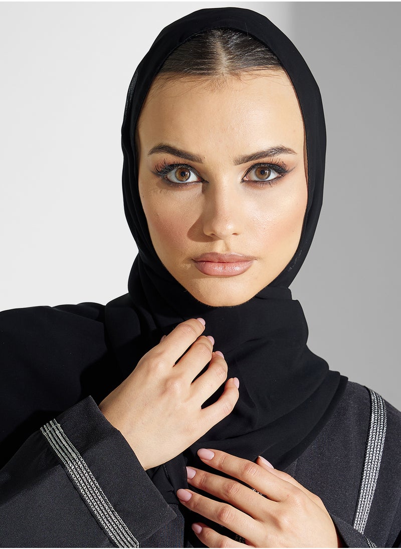 hayas closet Collared Abaya with Flared Sleeve  - Image 4