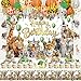 KimaruLZ Safari Birthday Party Decorations Jungle Wild Animals Birthday Party Supplies Decor with Backdrop Banner Balloons Cake Toppers Tablecloth Centerpieces Hanging Swirls - Image 2