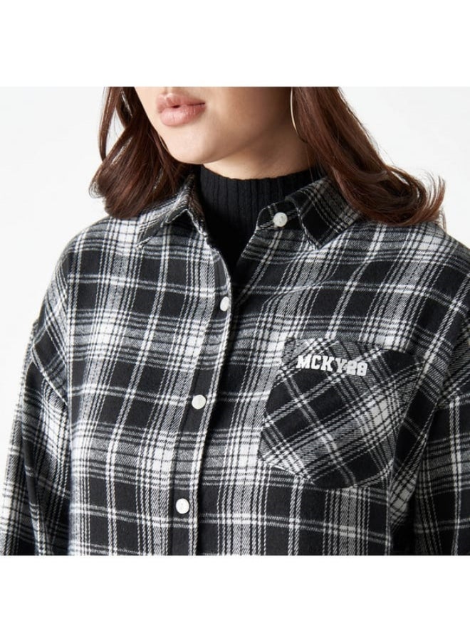 SP Characters Mickey Mouse Print Shirt with Long Sleeves and Pocket  - Image 1