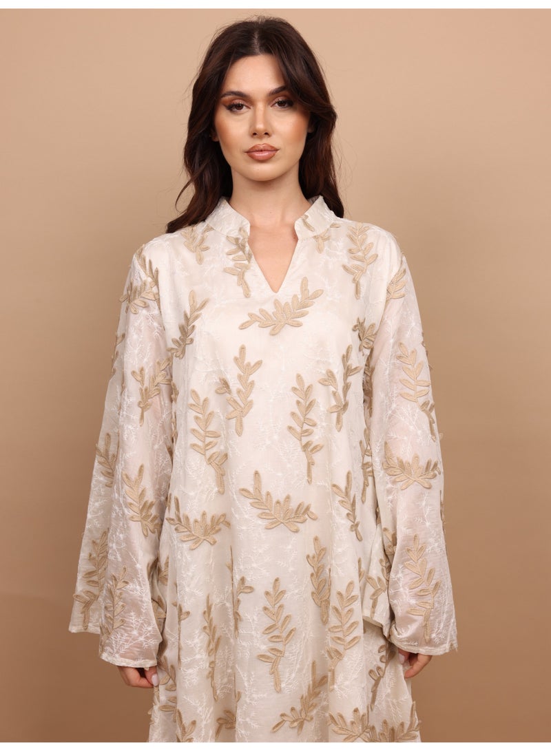 اكسا جلابية حديقة ناعمة IK5031 بيج - Image 2