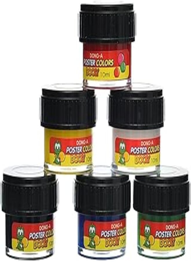 Dong-A - Dong-A Dooly Poster Colors, 10 ml - Set of 6 - Image 1