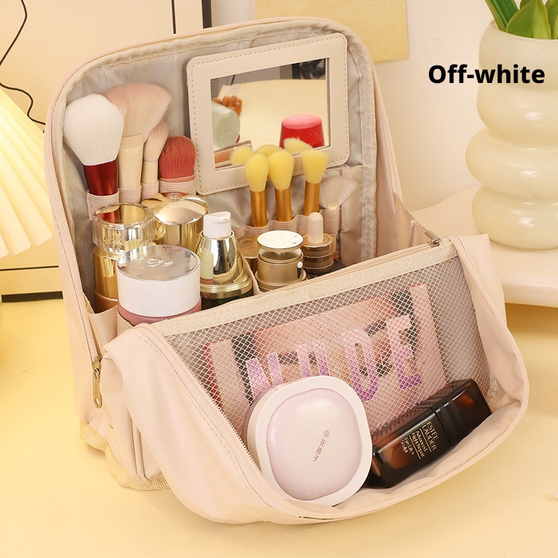 Large Capacity Cosmetic Toiletry Bag, PU, Simple & Portable, Waterproof - Image 1