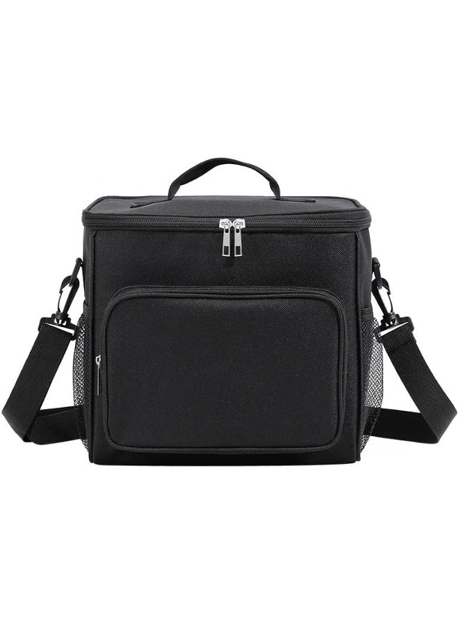 Toshionics Insulated Lunch Box Bag -  with Shoulder Strap & Handle – Thermal Oxford Fabric – Main Compartment + Front Pocket + 2 Mesh Holders – Office, School, Travel – Size 26x15x25 cm – Approx. 9.5L Capacity - Image 1