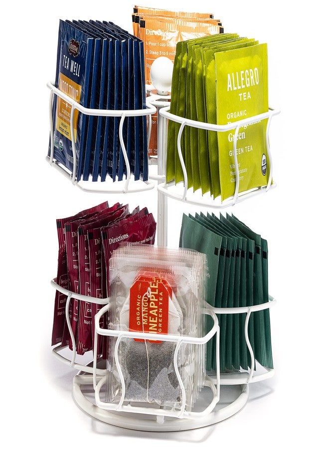 Sorbus Tea Bag Spinning Carousel - Tea Caddy Organizer for Countertop - Matcha Station Accessories - 2 Tier Revolving Storage for Pantry - Holds Up to 60 Large Tea Bags - Image 1