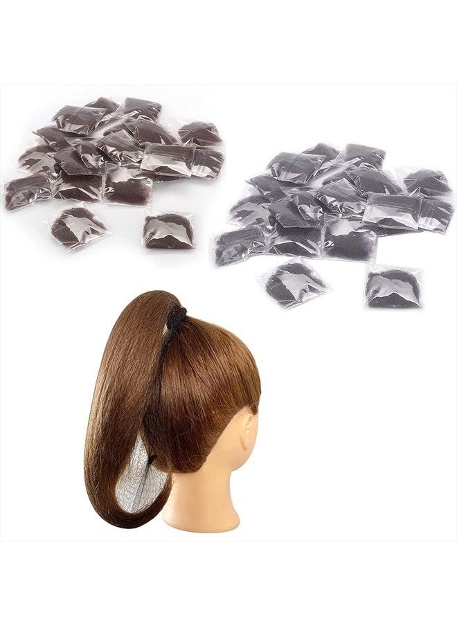 Polly Online 20 Pcs Hair Nets for Women Bun,Invisible Hair Nets Elastic Edge Mesh (10pcs Black + 10pcs Coffee)  - Image 1
