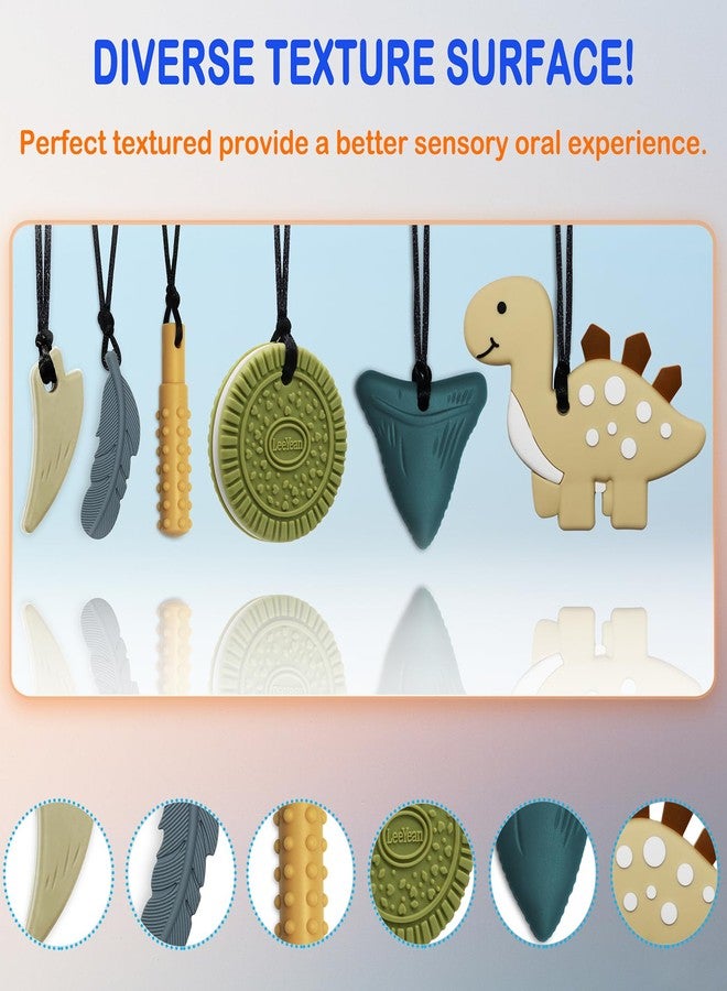 LeeYean Chew Necklaces for Sensory Kids, Chewy Necklace Sensory Toys for Autism, ADHD, SPD, Reduces Chewing Fidgeting, Silicone Oral Motor Therapy Toys for Boys, Girls (6 Pack) - Image 4