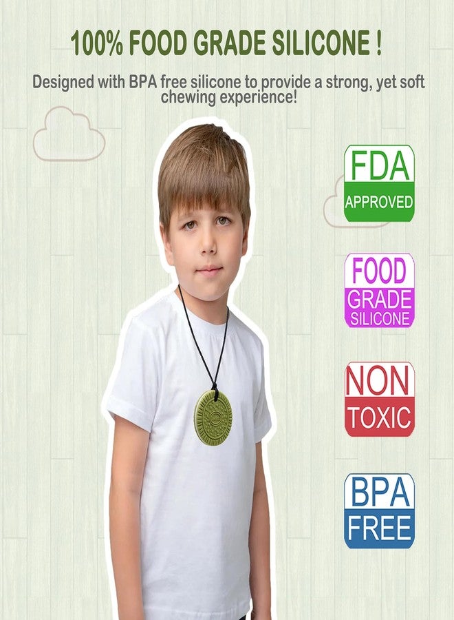 LeeYean Chew Necklaces for Sensory Kids, Chewy Necklace Sensory Toys for Autism, ADHD, SPD, Reduces Chewing Fidgeting, Silicone Oral Motor Therapy Toys for Boys, Girls (6 Pack) - Image 2
