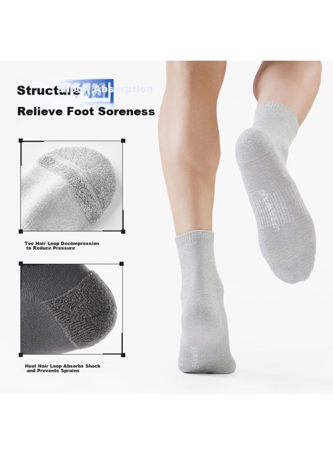 HLA Hailan Home "Cloud Cotton" Men'S Socks 25 New Mid-Tube Cotton 10A Antibacterial Shock-Absorbing Sports Leisure Mid-Length Socks 5 Pairs - Image 1