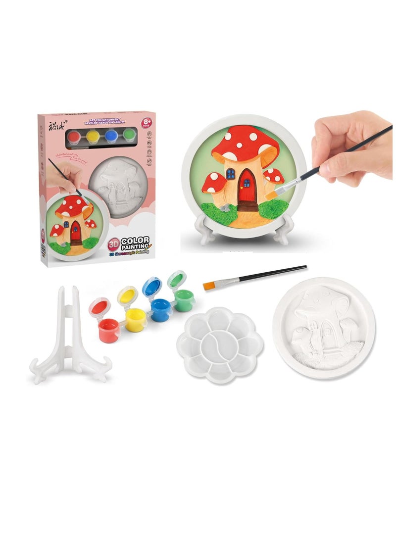 UKR Paint Toy Craft Kits for Kids – Mushroom House Creativity Set for Fun and Imaginative Painting Projects - Image 1
