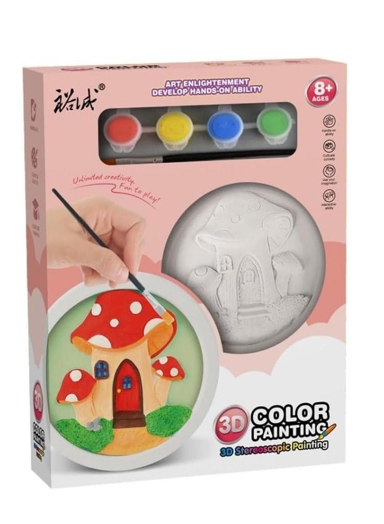 UKR Paint Toy Craft Kits for Kids – Mushroom House Creativity Set for Fun and Imaginative Painting Projects - Image 2