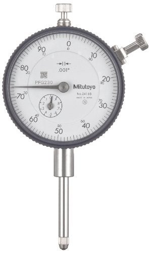 Mitutoyo "2416S" Dial Indicator, #4-48 UNF Thread, 0.375" Stem Dia., "Lug Back," White Dial, 0-100 Reading, 2.244" Dial Dia., 0-1" Range, 0.001" Graduation, +/-0.002" Accuracy - Image 4