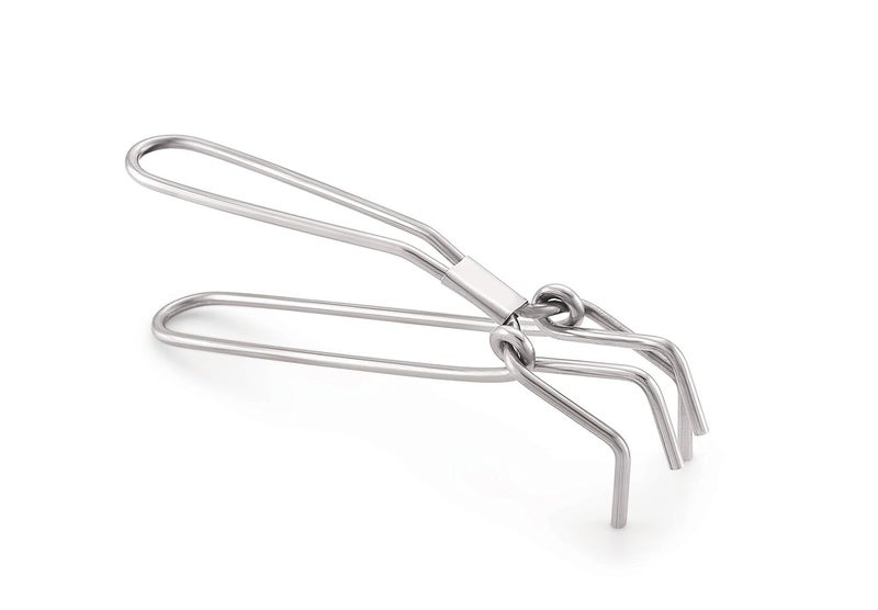 Laxmi Kitchenwere Stainless Steel Pakkad Kitchen Wired Tong Pakkad Sandasi Pincer Sansi Utensil Holder with Handle Smart Kitchen Tool Pack of 1 Wired Tong - Image 1