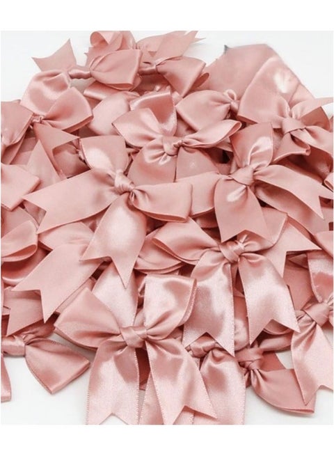 Pink Rose satin bow ribbon to decorate boxes and gifts for baby showers and birthdays, 25 pieces