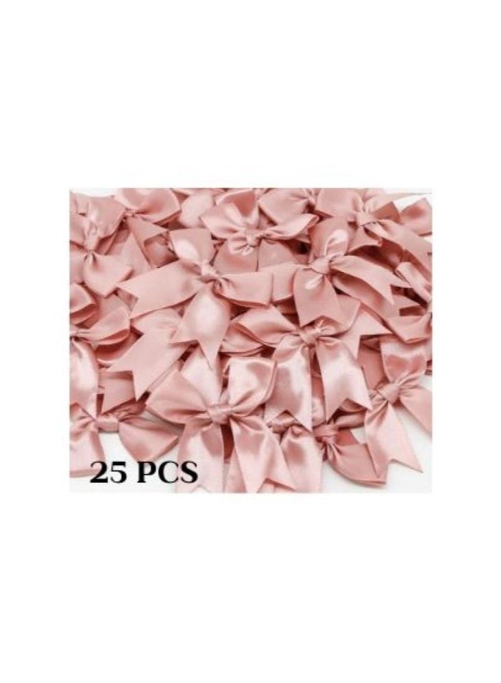 Pink Rose satin bow ribbon to decorate boxes and gifts for baby showers and birthdays, 25 pieces - Image 3
