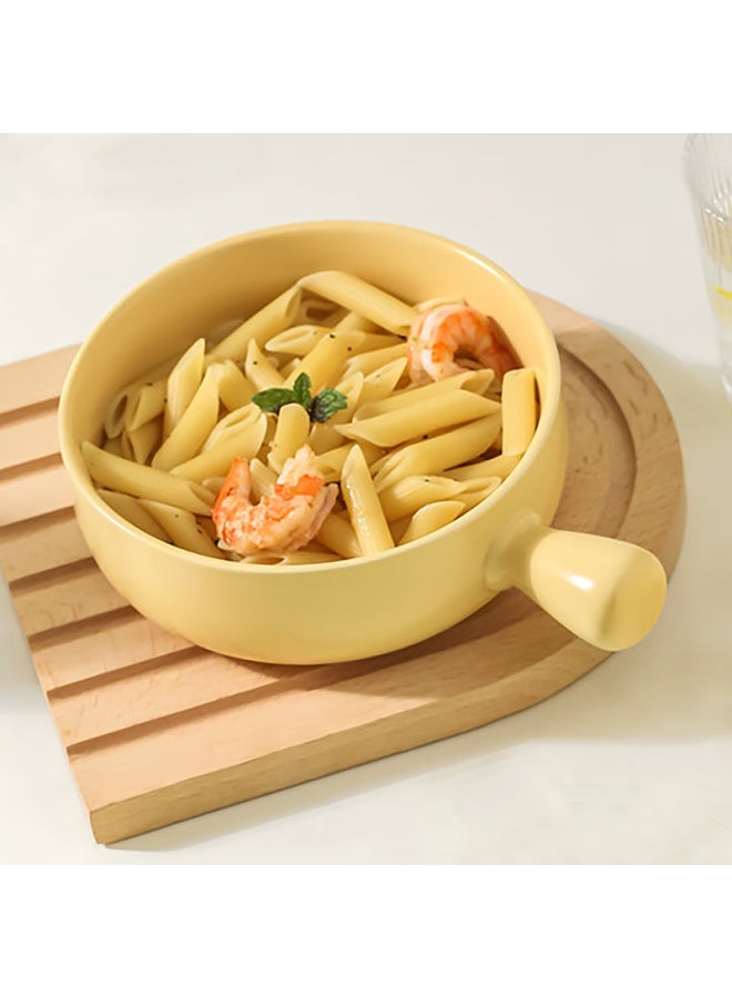 Canjiangjun Can General Handle Bowl With Handle Baking Bowl Rice Casserole Style Ramen Ceramic Salad Bowl 650ml - Image 1