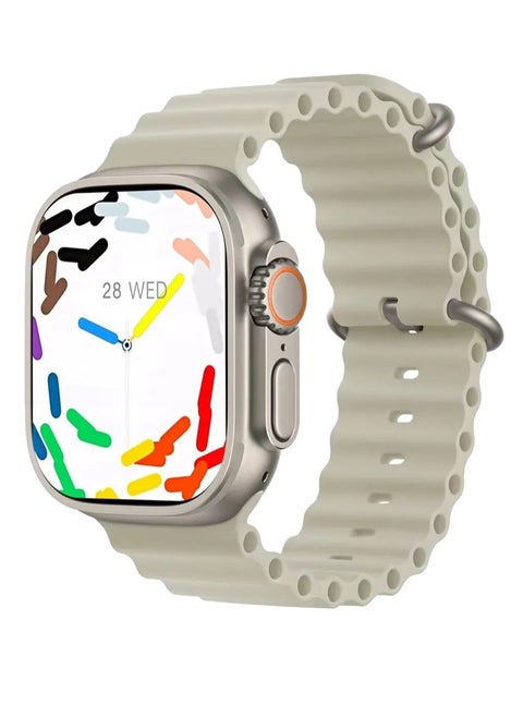 ساعة HK9 ULTRA 2 الذكية سلسلة 9 Wearfit Pro 49mm سوبر أموليد - مع حزامين (سيليكون وقماش) - (رمادي)
