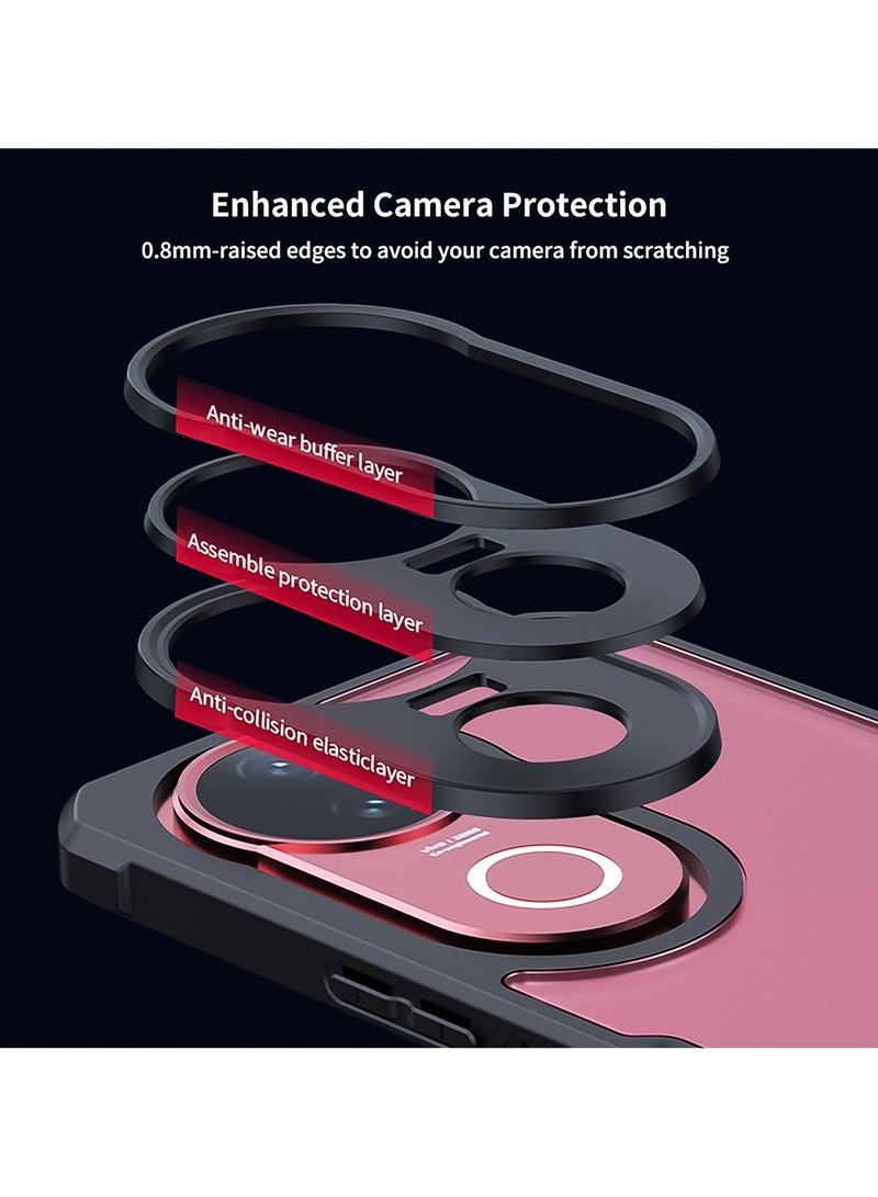 غطاء لهاتف Vivo V50، حماية عدسة الكاميرا، غطاء خلفي مع حاجز صدمات TPU+PC، حقيبة هاتف شفافة مضادة للاصفرار بتصميم نحيف - Image 5