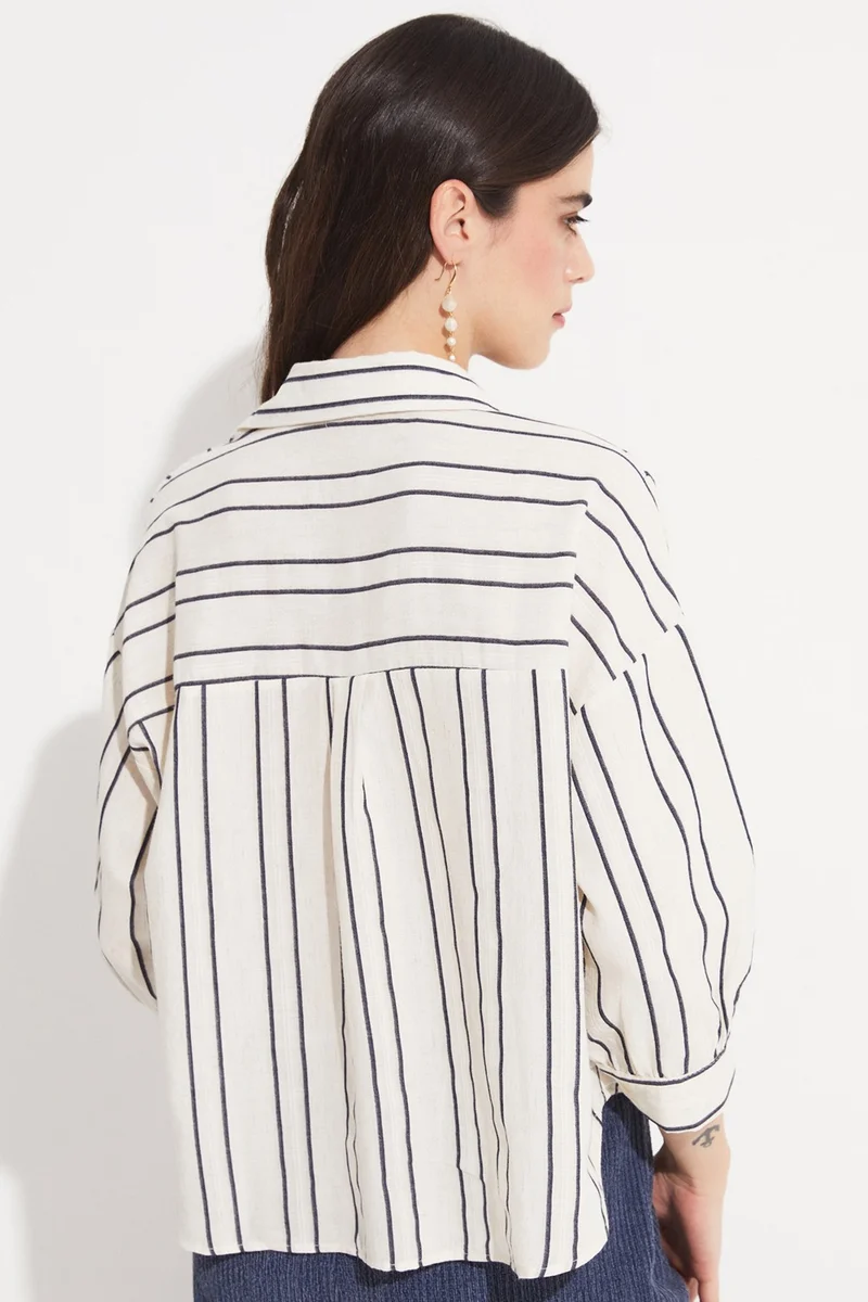 جون Women's Viscose Blend Striped Shirt