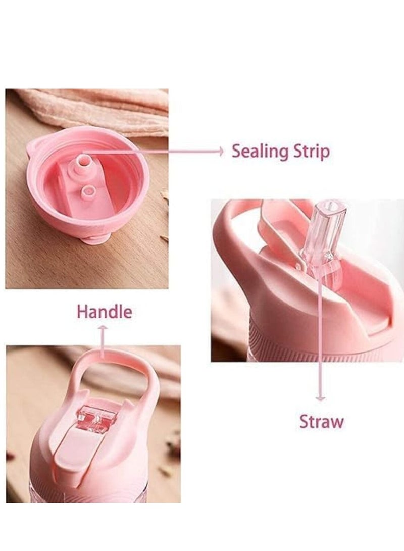 DIOTTI Water Bottles, Cute Girls Water Bottles for School, Girls Unicorn Water Bottle with Straw and Safety lock, 400ML/13.5oz Kids Water Bottles,Drinking Bottle for Boys and Girls Child, Indoor Outdoor (Pink) - Image 4