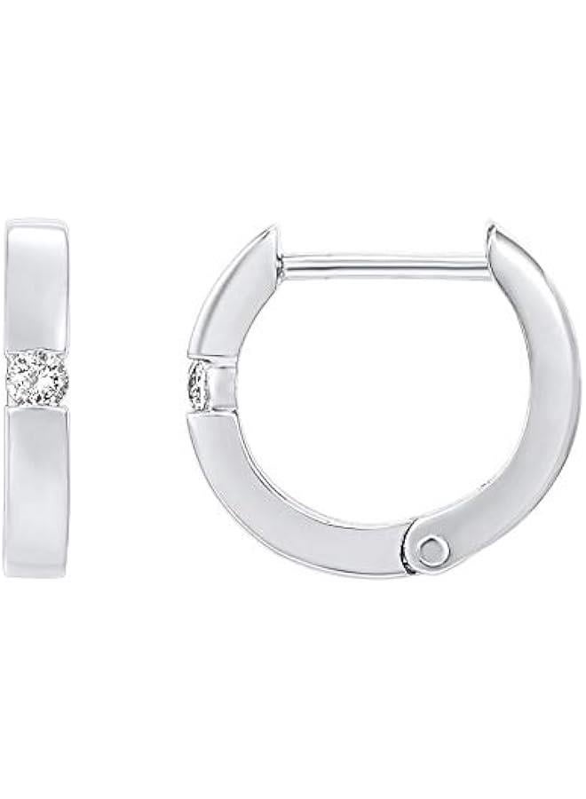 PAVOI 14K Gold Plated Sterling Silver Post Cubic Zirconia Huggie Earrings | Small Round Huggie Stud Fashion Hoop Earrings for Women in Gold Plating - Image 1