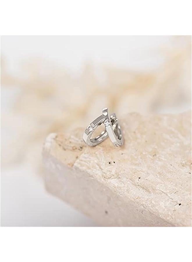 PAVOI 14K Gold Plated Sterling Silver Post Cubic Zirconia Huggie Earrings | Small Round Huggie Stud Fashion Hoop Earrings for Women in Gold Plating - Image 4