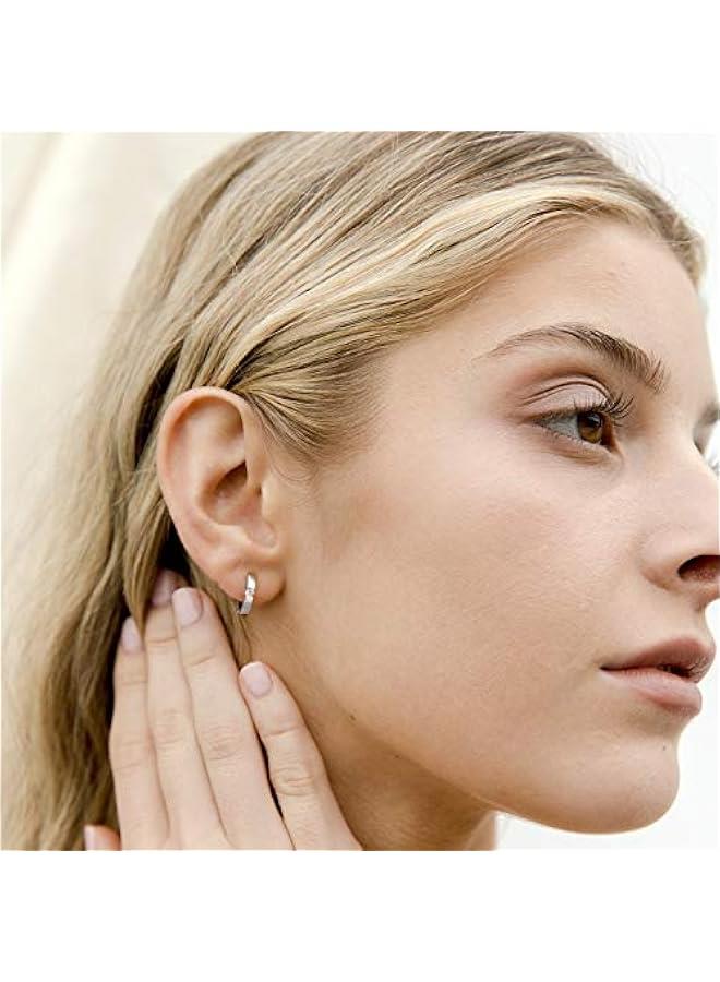 PAVOI 14K Gold Plated Sterling Silver Post Cubic Zirconia Huggie Earrings | Small Round Huggie Stud Fashion Hoop Earrings for Women in Gold Plating - Image 5