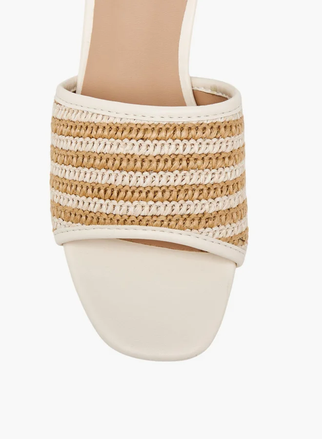 Flora Bella By Shoexpress Women's Textured Slip-On Sandals with Block Heel