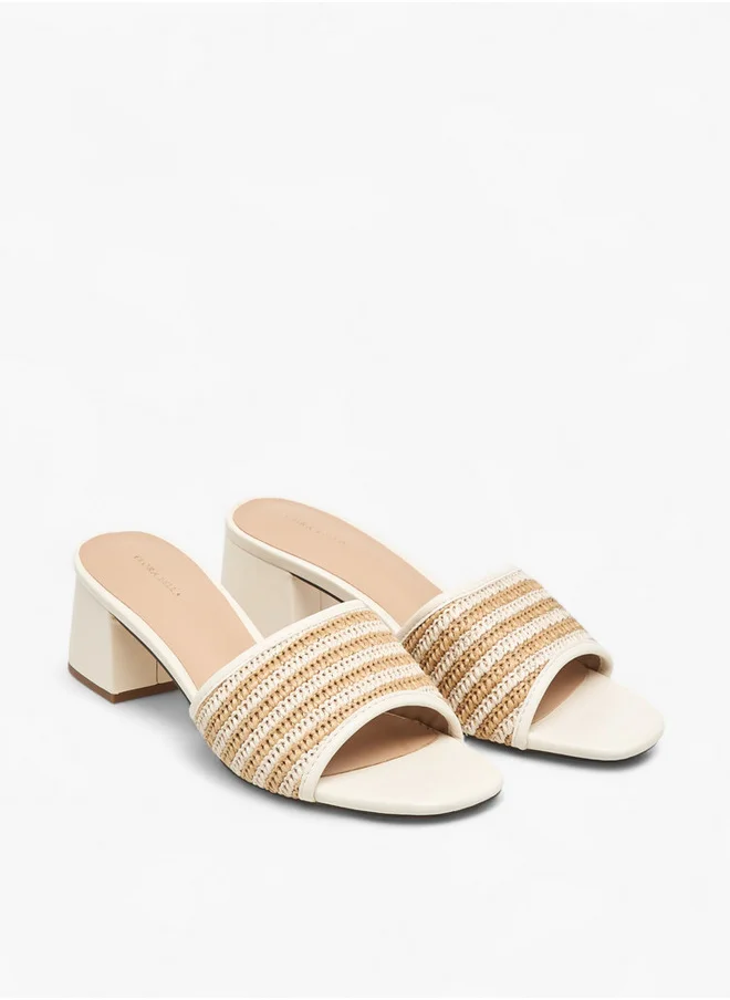 فلورا بيلا من شو إكسبرس Women's Textured Slip-On Sandals with Block Heel