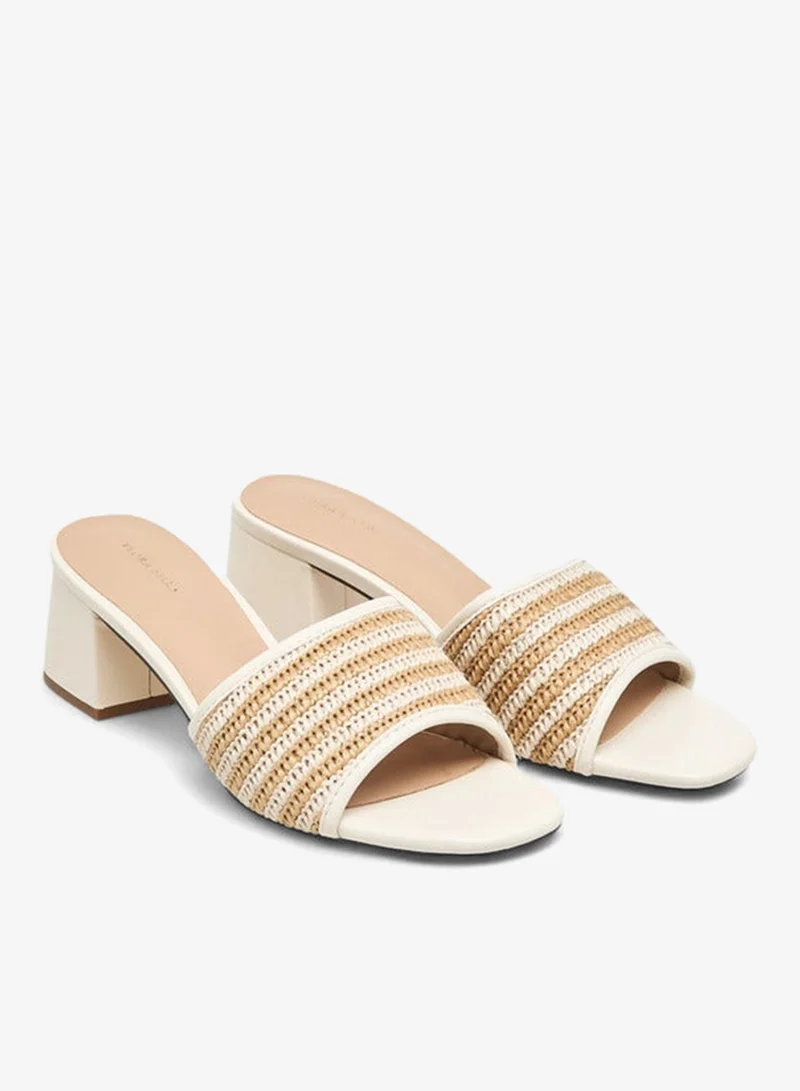 Flora Bella By Shoexpress Women's Textured Slip-On Sandals with Block Heel