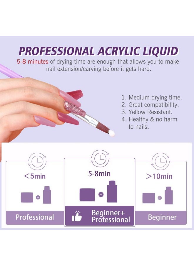 Saviland - SAVILAND Acrylic Nail Kit - 30g Clear Acrylic Powder & 60ml Acrylic Liquid Set with Nail Brush Nail Forms Tools Extension Nail Kit for Beginners with Everything for Home DIY Salon Nails Application - Image 1