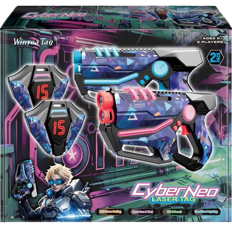 Winyea Tag Laser Tag Guns Set of 2 Multiplayer Lazer Tag Game for Kids Ages 8 9 10 11 12 Boys Girls Indoor Outdoor Family Game Birthday Gift for Teens Adults - Image 3