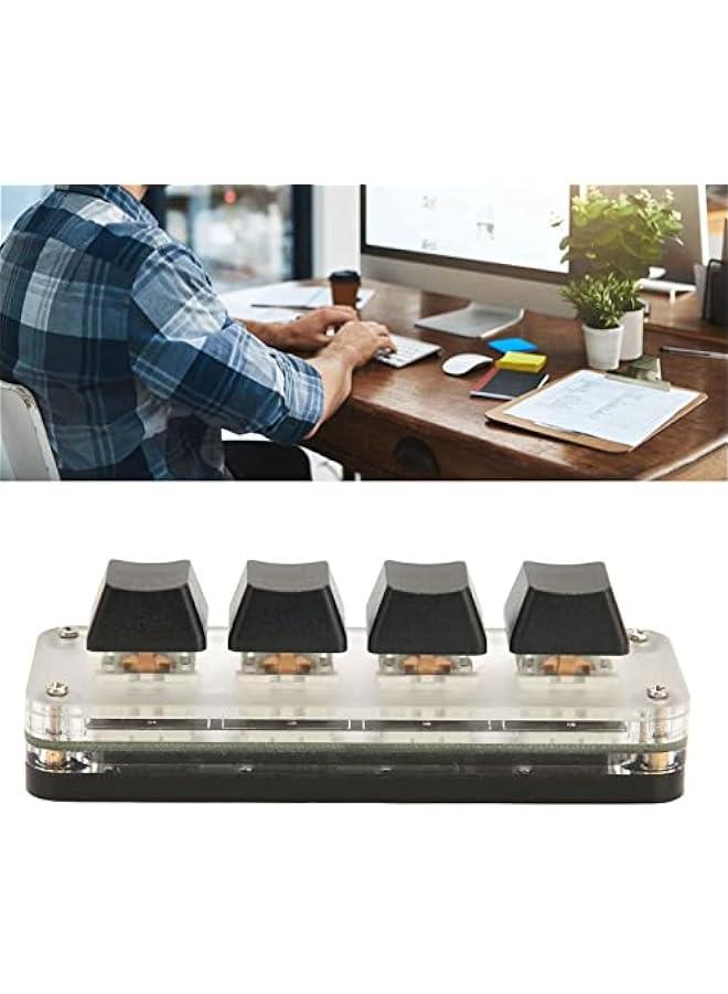 4 Keys Mini Keypad One Handed Mechanical Gaming Keyboard, Multifunctional Shortcut DIY Programmable Macro Keyboard, RGB Backlight, Plug and Play, OSU Gaming Keyboard for Office, Game, Music, etc. - Image 4