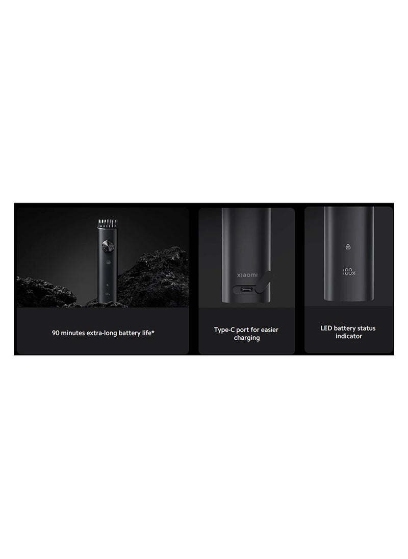 Electric Razor Grooming Kit Pro Bhr6395Gl – Precision Trimmer With 40 Length Settings, Self-Sharpening Blades, Ipx7 Waterproof, Led Display, 90-Min Runtime, Type-C Charging, Travel Lock – Black