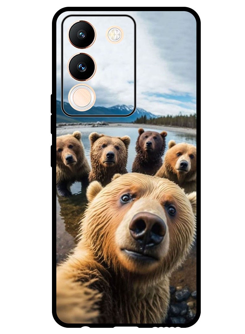 Theodor Protective Case Anti Scratch Shock Proof Bumper Cover For Vivo Y200 Bear Selfie - Image 1