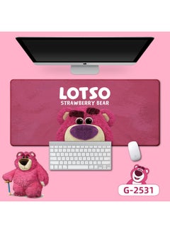 Long Strawberry Bear Mouse Mat Office Game Table Mat Prevention Mouse Hand Keyboard Mat Good Luck Rolling Table Mat-Color:400*900*2mm-Pattern:Strawberry Bear -3