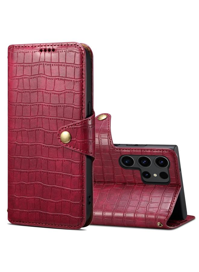 Case For Samsung Galaxy S24 Ultra 5G Crocodile Texture Oil Edge Leather Phone Case