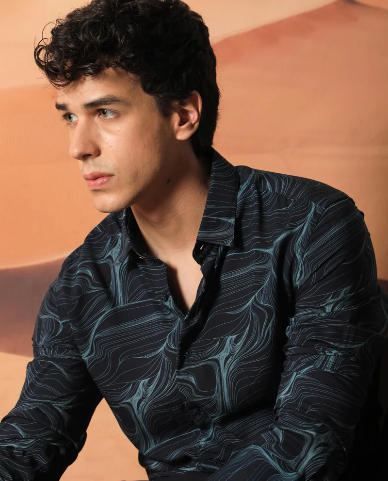 Rare Rabbit Men's Smart Flowy Print Shirt
