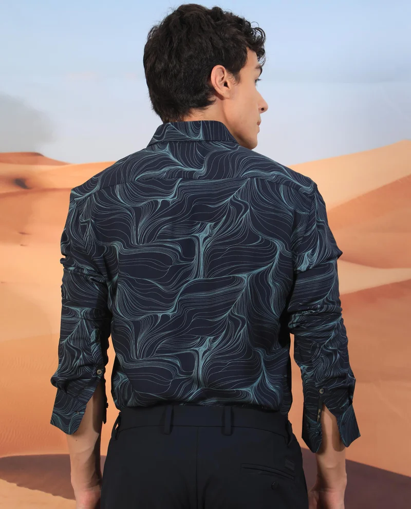 Rare Rabbit Men's Smart Flowy Print Shirt