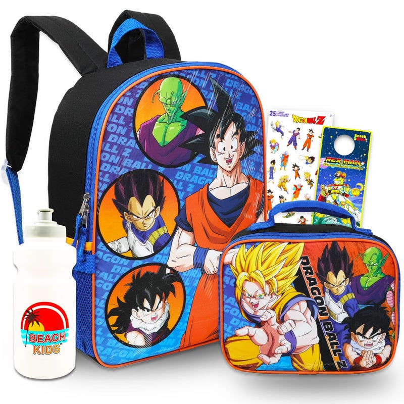 TOEI Animation Dragon Ball Z Backpack with Lunch Box Bundle with 16 Backpack Lunch Bag Water Bottle Stickers More Dragon Ball School Backpack Kids - Image 2