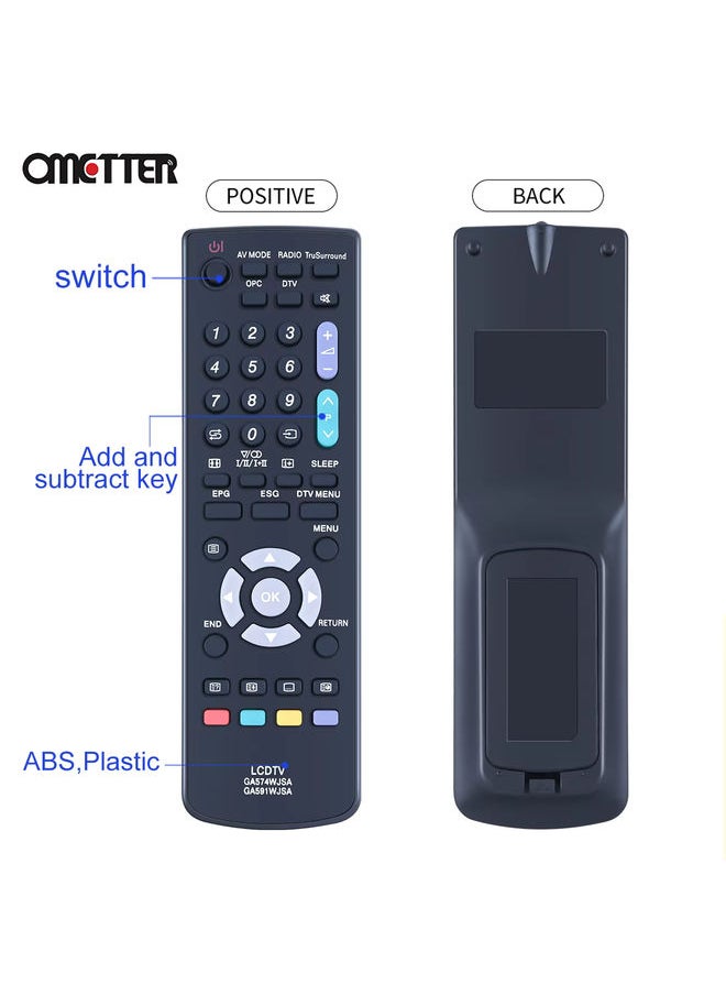 OMETTER - New GA574WJSA GA591WJSA Fit for Sharp TV Remote Control LC-26AD5E-BK LC32AD5E LC-32DH65E LC-32WD1E LC-32WT1E - Image 1