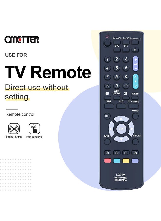 OMETTER - New GA574WJSA GA591WJSA Fit for Sharp TV Remote Control LC-26AD5E-BK LC32AD5E LC-32DH65E LC-32WD1E LC-32WT1E - Image 1