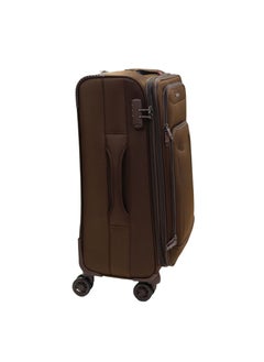 GIORDANO GIORDANO Casablanca Series Check-In Medium Suitcase Brown, Soft Nylon Lightweight Durable Expandable 4 Wheels Luggage Trolley Bag 24" With Secure 3 Digit Number Lock.  - Image 3