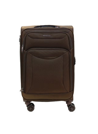 GIORDANO Casablanca Series Check-In Medium Suitcase Brown, Soft Nylon Lightweight Durable Expandable 4 Wheels Luggage Trolley Bag 24" With Secure 3 Digit Number Lock. - pzsku/Z06CF004F0E9F92707EB4Z/45/1746708088/0bde2c53-71ff-43bc-b865-9fdfed23ab64