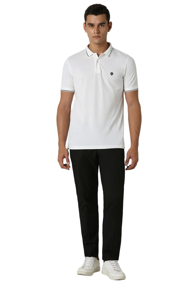 Van Heusen Men's Regular Fit Polo T-Shirt (VSKP517S011409_White L) - Image 4