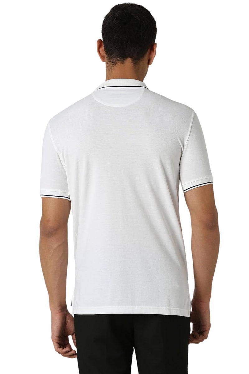 Van Heusen Men's Regular Fit Polo T-Shirt (VSKP517S011409_White L) - Image 5