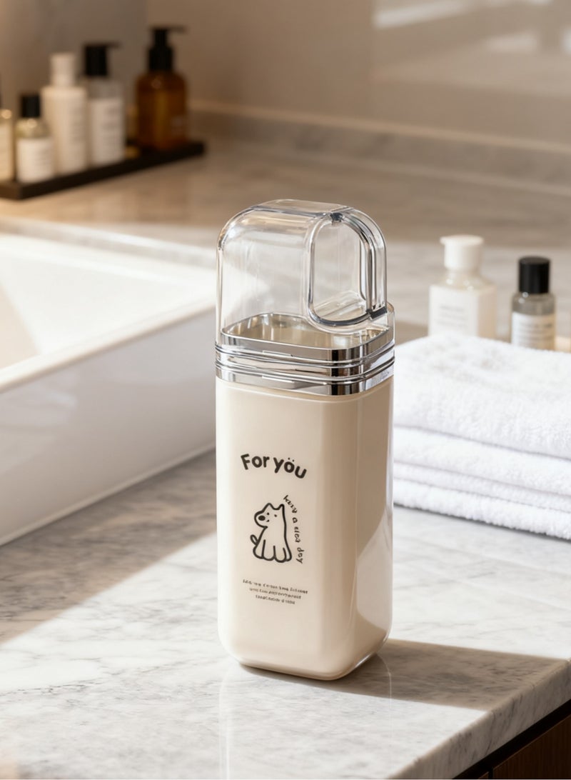 Family Toothpaste Container Toothbrush Organizers With Covers Mouthwash Cup Storage Case For Family Trip And Daily Use Travel Bathroom Essential, Dog Pattern - Image 1