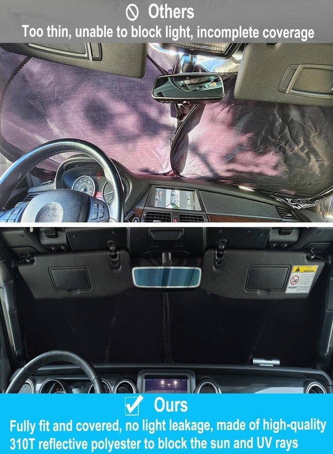 PIMCAR Car Windshield Sunshade Front Window Shade Sun Visor with Storage Pouch Compatible with 2018-2024 Wrangler JL JLU & 2020-2024 Gladiator - Image 4